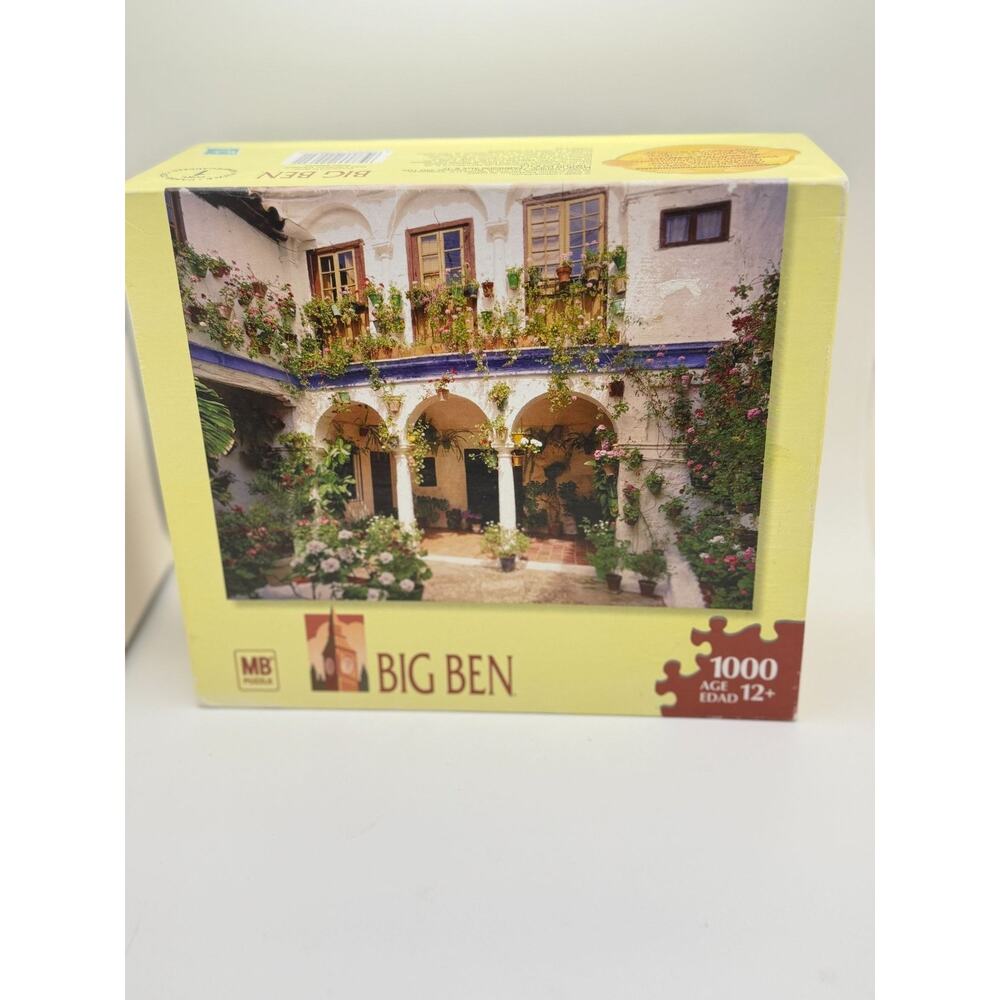 Big Ben 1000-Piece Puzzle Balcony Courtyard Scene Age 12+ MB Puzzles 20 1/8" x 2